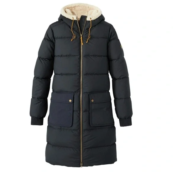 Women's Mountain Classic Down Coat, Sherpa-Lined Black Tan XL✨EUC - Picture 15 of 16